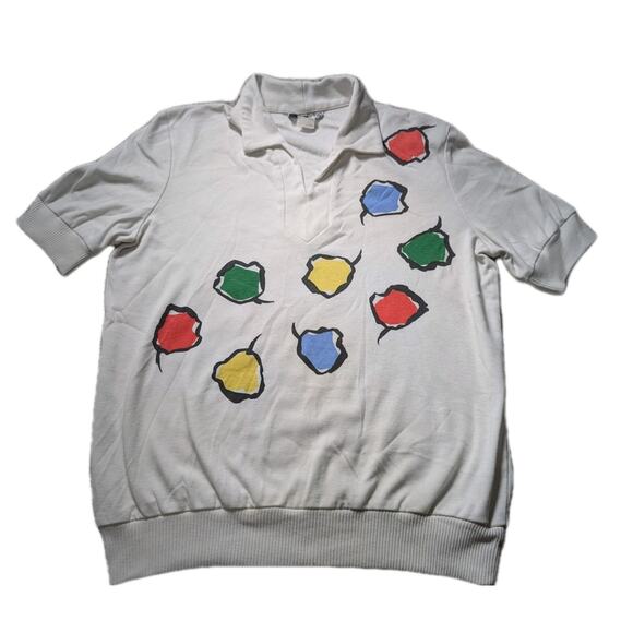 Vtg Made In USA Women’s V neck T Shirt Polo Size Small Sanibel Sports - Picture 1 of 5